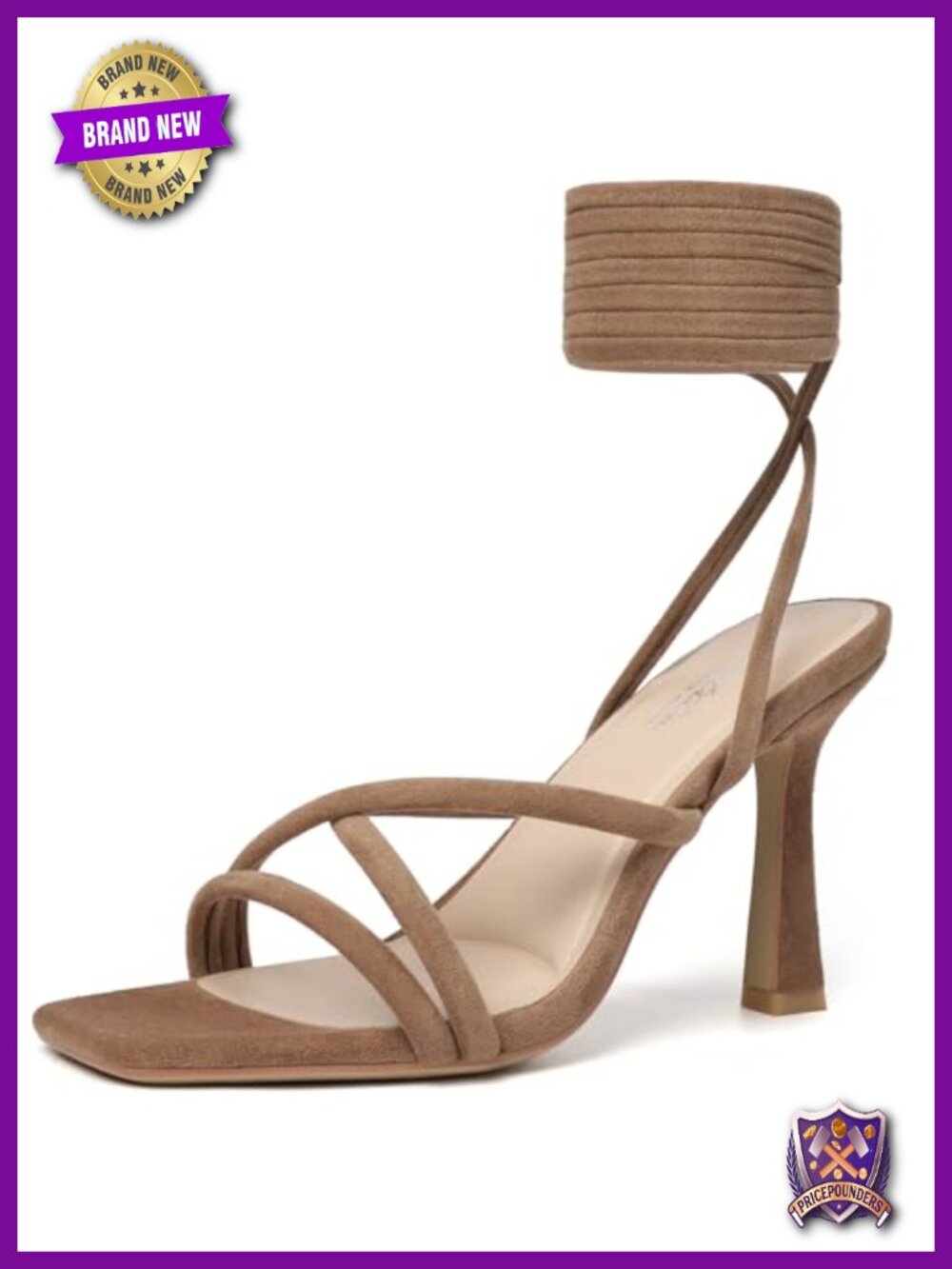 Strappy Lace Up Square Open Toe High Heeled Sandals for Prom Party Daily Wear